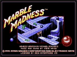 Title screen of Marble Madness on the Sega Nomad.
