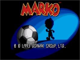 Title screen of Marko's Magic Football on the Sega Nomad.