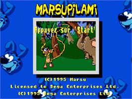 Title screen of Marsupilami on the Sega Nomad.