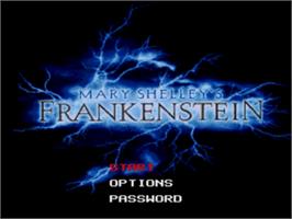 Title screen of Mary Shelley's Frankenstein on the Sega Nomad.