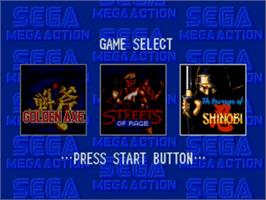 Title screen of Mega Games 2 on the Sega Nomad.