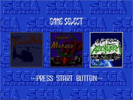 Title screen of Mega Games 3 on the Sega Nomad.