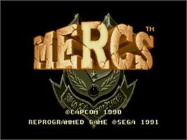 Title screen of Mercs on the Sega Nomad.