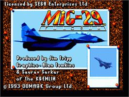 Title screen of Mig-29 Fighter Pilot on the Sega Nomad.