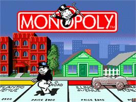 Title screen of Monopoly on the Sega Nomad.