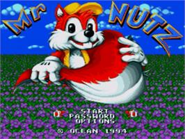 Title screen of Mr Nutz on the Sega Nomad.