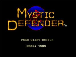 Title screen of Mystic Defender on the Sega Nomad.
