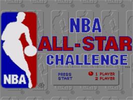 Title screen of NBA All-Star Challenge on the Sega Nomad.