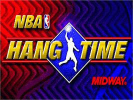 Title screen of NBA Hang Time on the Sega Nomad.