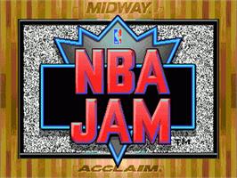 Title screen of NBA Jam on the Sega Nomad.