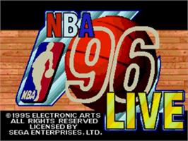 Title screen of NBA Live '96 on the Sega Nomad.