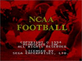 Title screen of NCAA Football on the Sega Nomad.