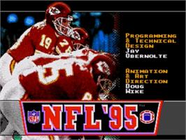 Title screen of NFL '95 on the Sega Nomad.