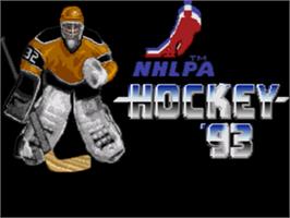 Title screen of NHLPA Hockey '93 on the Sega Nomad.