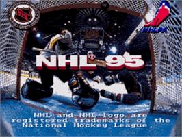 Title screen of NHL '95 on the Sega Nomad.