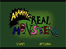 Title screen of Nickelodeon: Aaahh!!! Real Monsters on the Sega Nomad.