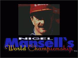 Title screen of Nigel Mansell's World Championship on the Sega Nomad.