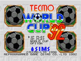 Title screen of Nintendo World Cup on the Sega Nomad.