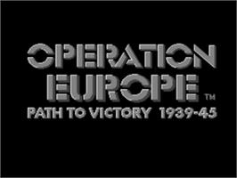 Title screen of Operation Europe: Path to Victory 1939-45 on the Sega Nomad.