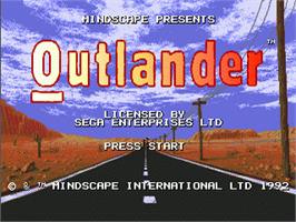 Title screen of Outlander on the Sega Nomad.