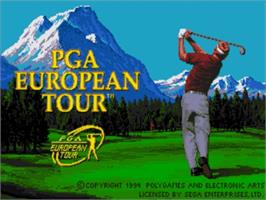 Title screen of PGA European Tour on the Sega Nomad.