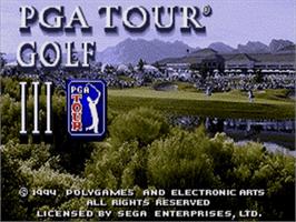 Title screen of PGA Tour Golf 3 on the Sega Nomad.