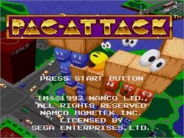 Title screen of Pac-Attack on the Sega Nomad.