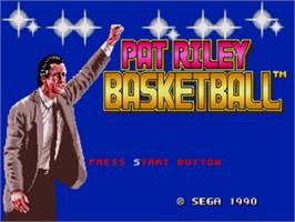 Title screen of Pat Riley Basketball on the Sega Nomad.