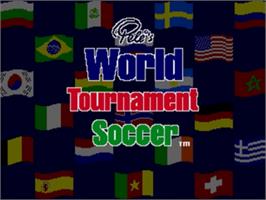 Title screen of Pelé II: World Tournament Soccer on the Sega Nomad.