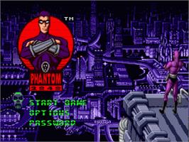 Title screen of Phantom 2040 on the Sega Nomad.