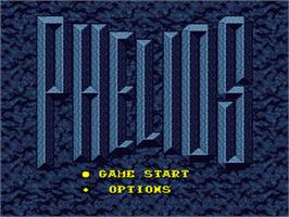 Title screen of Phelios on the Sega Nomad.