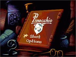 Title screen of Pinocchio on the Sega Nomad.