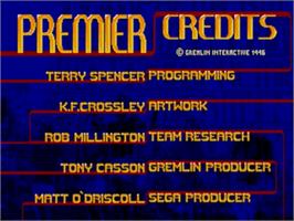 Title screen of Premier Manager 97 on the Sega Nomad.