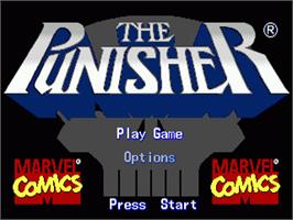 Title screen of Punisher, The on the Sega Nomad.