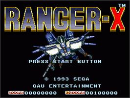 Title screen of Ranger X on the Sega Nomad.