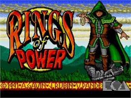Title screen of Rings of Power on the Sega Nomad.