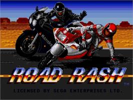 Title screen of Road Rash on the Sega Nomad.