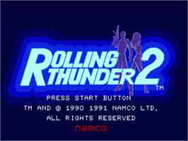 Title screen of Rolling Thunder 2 on the Sega Nomad.