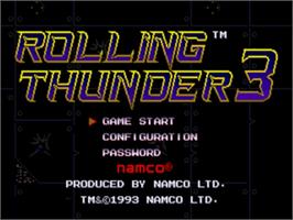 Title screen of Rolling Thunder 3 on the Sega Nomad.