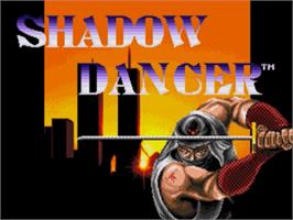 Title screen of Shadow Dancer: The Secret of Shinobi on the Sega Nomad.