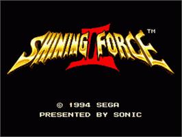 Title screen of Shining Force 2 on the Sega Nomad.