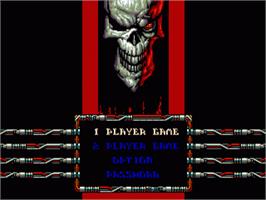 Title screen of Skeleton Krew on the Sega Nomad.