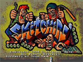 Title screen of Skitchin' on the Sega Nomad.