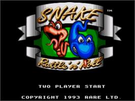 Title screen of Snake Rattle 'n Roll on the Sega Nomad.