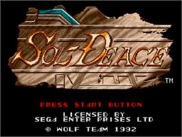 Title screen of Sol-Feace on the Sega Nomad.