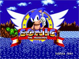 Title screen of Sonic The Hedgehog on the Sega Nomad.