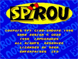 Title screen of Spirou on the Sega Nomad.