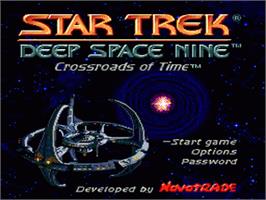 Title screen of Star Trek Deep Space Nine - Crossroads of Time on the Sega Nomad.