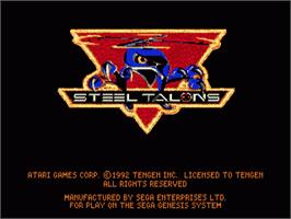 Title screen of Steel Talons on the Sega Nomad.