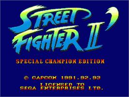 Title screen of Street Fighter II' - Champion Edition on the Sega Nomad.